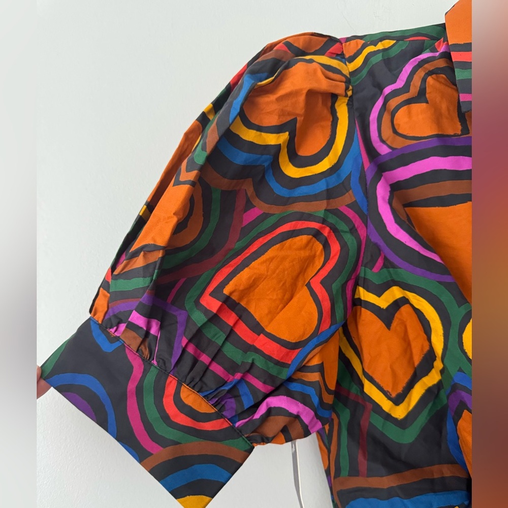 Farm Rio Heart Print Front-Bow Mini Dress - Picture 7 of 12
